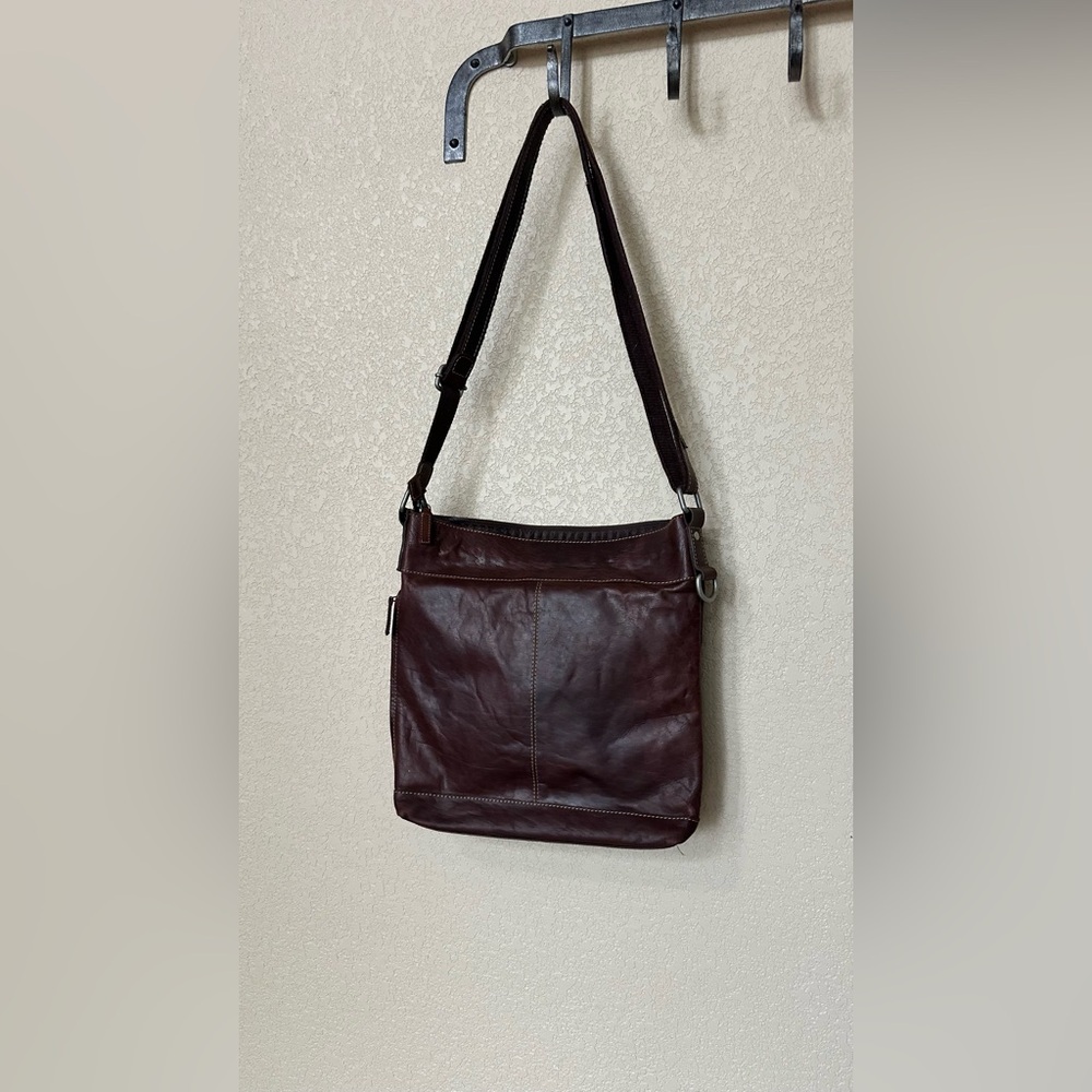 Jack Georges Voyager Crossbody Bag model #7312 brown leather Unisex